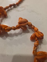Vintage 32″ Genuine Dyed Cowrie Shell Necklace Boho Beach Coastal No Clasp