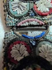 Vintage italian micro mosaic link bracelet 7 1/2 Inches X 7/8 Inch