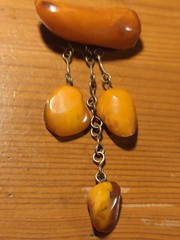 NATURAL OLD ANTIQUE BALTIC AMBER BROOCH 8.7 gr