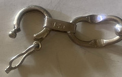 Vintage Modernist 950 Fine Silver Oval Link Bracelet 7.5″ Hand Hammered 10.8g