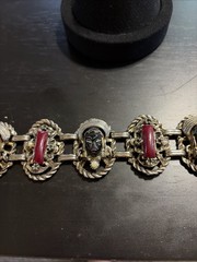 Vtg MCM Mid Century Modern SELRO SELINI Blackamoor Princess Face Bracelet 7”