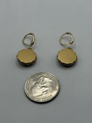 Vintage W. Germany Reversed Carved Intaglio PENGUIN Hand Painted Earrings