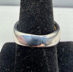 Designer Sterling Silver Mother of Pearl Inlay Dome Ring 12.97g – Size 8