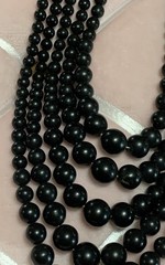 Vintage Signed Japan 1950’s-1970’s Multi Strand Black Lucite Choker Necklace