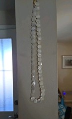 Vintage Mother Of Pearl Round Flat Disc Beaded Necklace 24 inch.