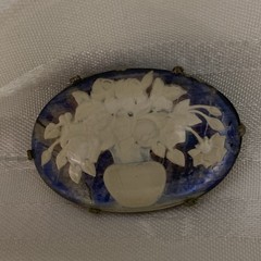 Antique Vintage Czech Glass Flower Brooch