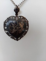 Siam Sterling Silver Pendant and Earrings Set Vintage Patina