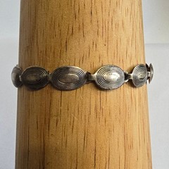 Vtg Sterling Silver Panel Bracelet 6.03g Fine Jewelry 7.25″ Fold Over
