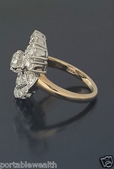 3.50ct Antique Vintage Art Deco Diamond Ring Platinum 14k Yellow Gold