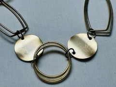 3 Piece Gold/Silver Tone Oval Link Coin Pendant Necklace Lot n0279