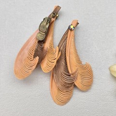 Vintage Earrings Lot West Germany Germany Plastic Clip On Floral Mid Century