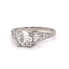 2Ct Lab Created Diamond Vintage Art Deco Style Engagement 14K White Gold FN Ring