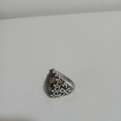 925 Sterling Silver Black Stone Vintage Gothic Ring Size10us 13.28g