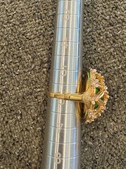 Vintage Domed Cocktail Ring with Adjustable Band Patent Number Stamped Inside