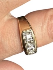 Vintage 14k Diamond Ring. Size 12. Weight is 9.6 Grams. 3- Round Cut .50 TCW.