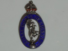 Vtg Charm Pendant Royal Corps of Signal British Winged Mercury WWII Era Pin Part