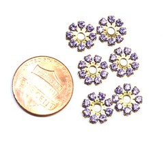 Vintage 10MM Amethyst CZ Seed Flower Jackets for Earrings Use with Any Studs