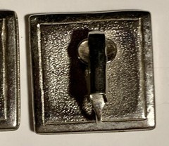 Black & Silver Enamel Retro Geometric Clip-On Earrings Square Vintage