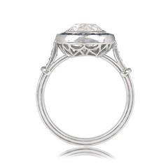 Art Deco Style 2.90 Ct Lab-Created Diamond And Sapphire Halo Ring In 925 Silver