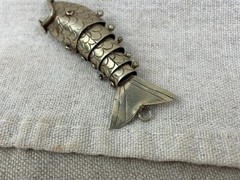 Vintage Articulated Fish Pendant Koi 2 2/3 Inch