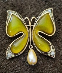 green butterfly brooch