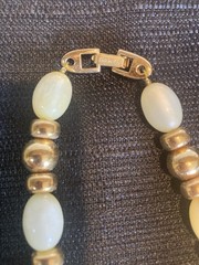 Vintage Napier Lucite Moon Glow Bead Necklace 28 in