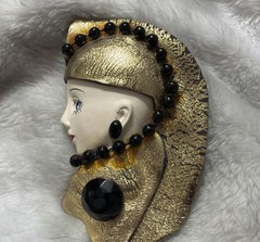 Vintage~Lady Flapper~Deco~Victorian Brooch~Pin~Art Deco~*See Description*