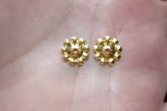 Vintage Gorgeous 10MM Garnet Seed Flower Jackets For Earrings Use W Any Studs
