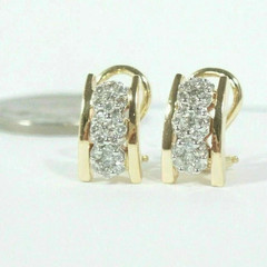 2.01Ct Art Deco Style Lab Created Diamond Engagement 14K Yellow Gold FN Earrings