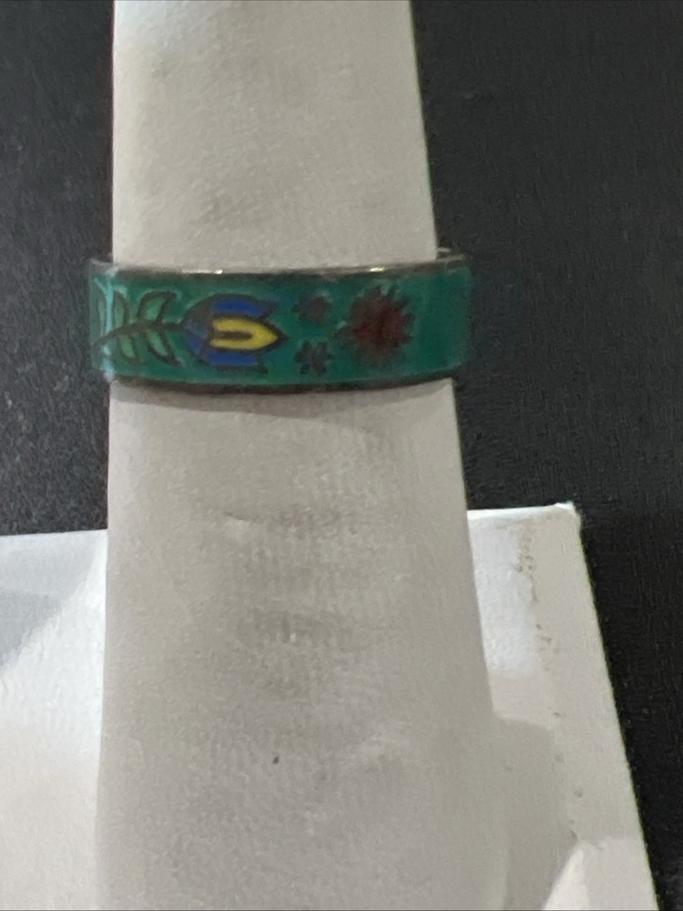 Cloisonne Band Size 7 Green