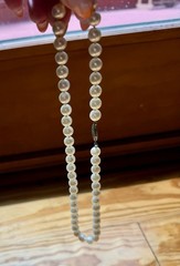 Vintage Faux Pearl Beaded Collar Necklace 17.5 In. Sterling Silver Hook Clasp