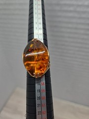 Vintage Soviet 14k Gold Baltic Russian amber ring Ussr Tested Size 7