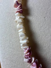 Vintage Pink & White Shell Chip Bead Necklace Tropical Beach Boho Style Retro