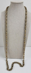 Vintage Silver And Gold Tone Fancy Chain Necklace 37 Inch Spring Ring Clasp