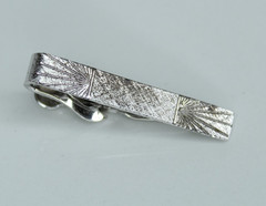 Vintage Sterling Silver Tie Bar – Shield‑S Maker’s Mark – Clamping Style