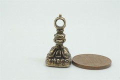 ANTIQUE ENGLISH GOLD CARNELIAN AGATE FOB SEAL DOG ‘TAKE HEED’ c1840