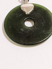 Round Multicolor Resin Pendant And Black Cord Necklace. FLAWED Cord.