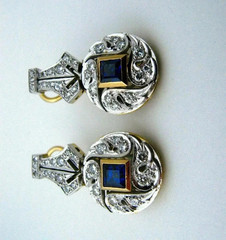 Art Deco Style Lab Created Diamond Anniversary 14K Yellow Gold Finish Earrings