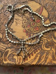 Vintage Rhinestone Necklace With Hook Clasp Mid Century Glam 15.5 Inches