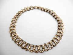 VINTAGE .835 EUROPEAN SILVER DOUBLE ROUND LINK 16″ CHAIN NECKLACE, 67.8 GRAMS