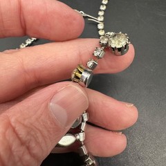 Vintage Rhinestone Necklace Adjustable Length Mid Century Glamorous Sparkle