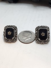 Vintage Art Deco Clip-On Earrings Multicolor Costume Jewelry Fashion MCM S1