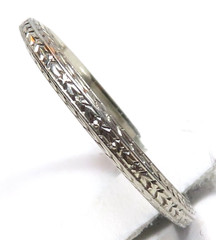 Antique Art Deco 1920’s BELAIS 18KW Wedding Band Ring Size 6.75 UK-N 2.09 MM