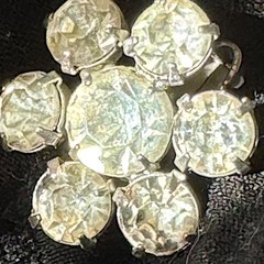 Daisy Weiss Sparkling Rhinestone Silver Vintage Flower Earrings Clip .75 in