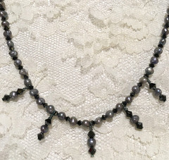 Vintage Freshwater Pearl Necklace Sterling Silver Toggle Clasp Gray Dainty