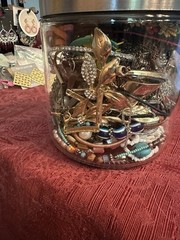 Mystery Jewelry Jar Vintage Signed Wearable Resell Gift 1970s to Current Day 1lb