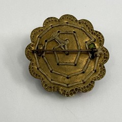 Vtg 1940s Miriam Haskell Brooch Wired Lucite Flower Filagree Pin 1.5″ Colorful