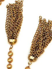 Vtg. Avon Gold Tone Faux Turquoise Lariat Bolo Necklace Adjustable Tassels 38″