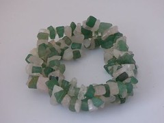 Lot 2 Natural Stone Gemstone Freeform Chip Bead Stretchy/Screw Hook Bracelets