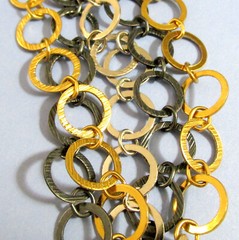 VTG RUNWAY NAPIER LUXE 36″ SWEEPING MULTICHAIN MIXED METAL NECKLACE MODERNIST